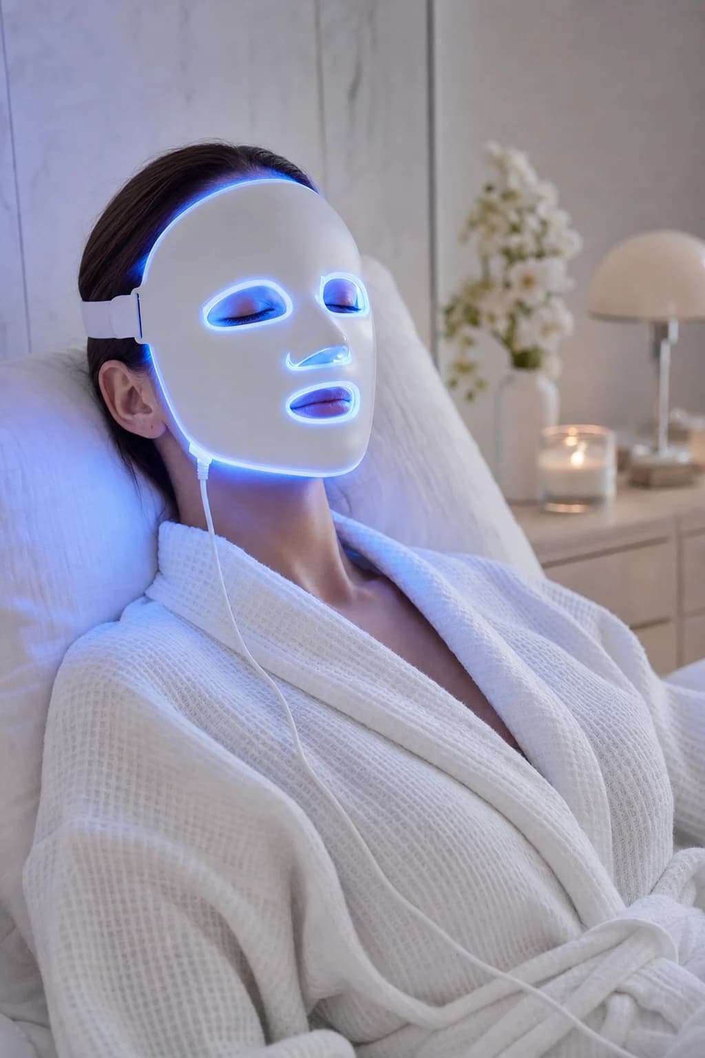 Light therapy session in an evening routine